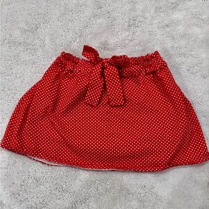 Crewcuts Orange and White Polka Dot Mini Skirt